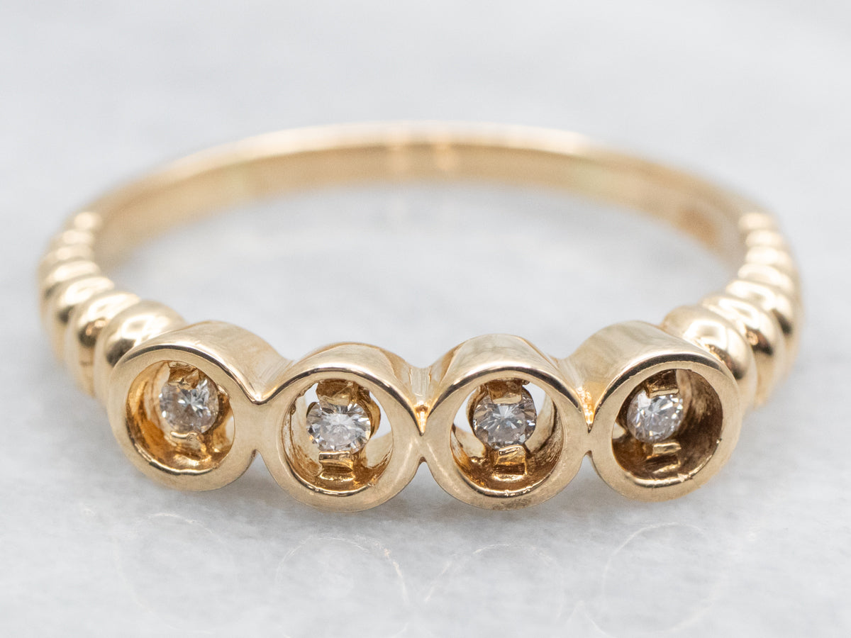 Modernist Gold Diamond Band