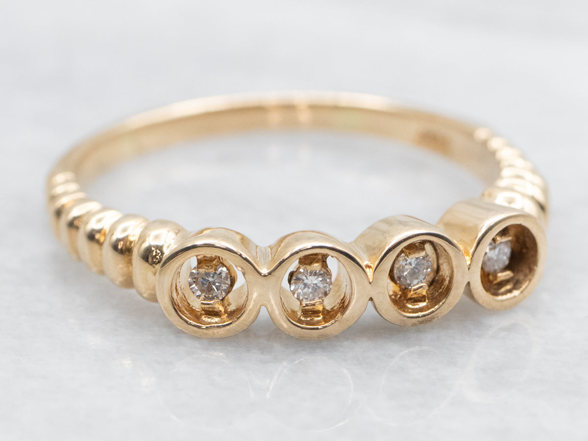 Modernist Gold Diamond Band