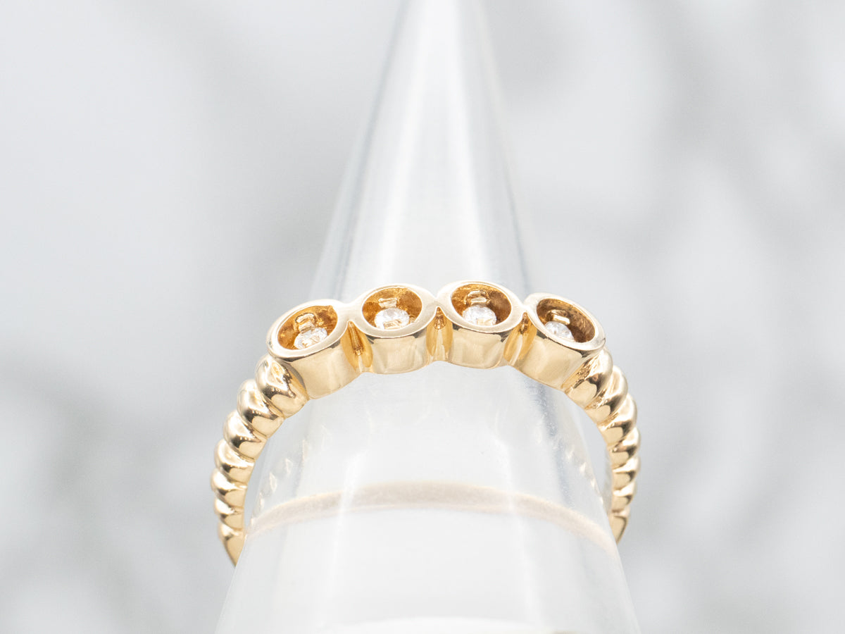 Modernist Gold Diamond Band