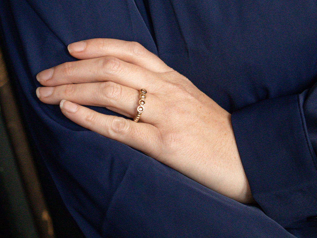 Modernist Gold Diamond Band