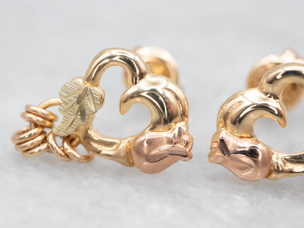 Sweethearts and Roses Stud Earrings