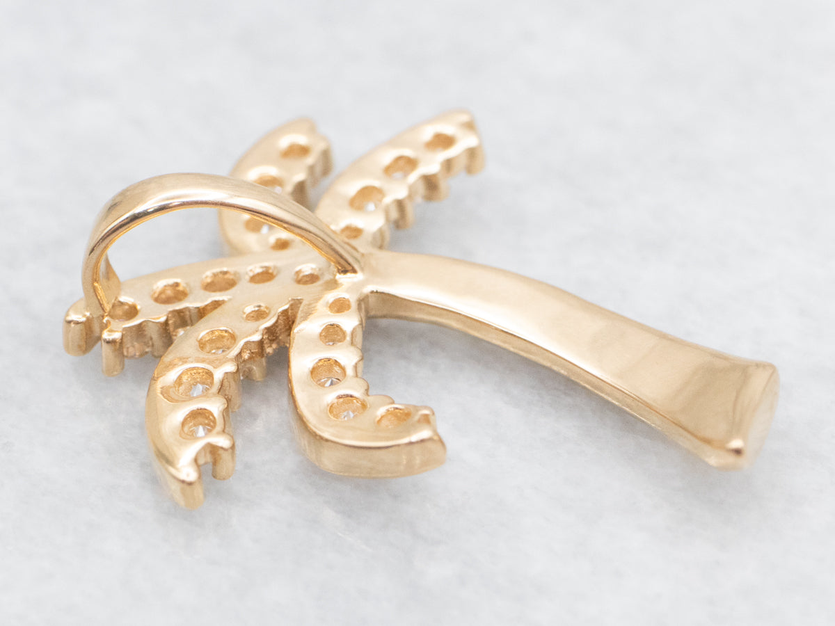 Sparkling Diamond Palm Tree Pendant