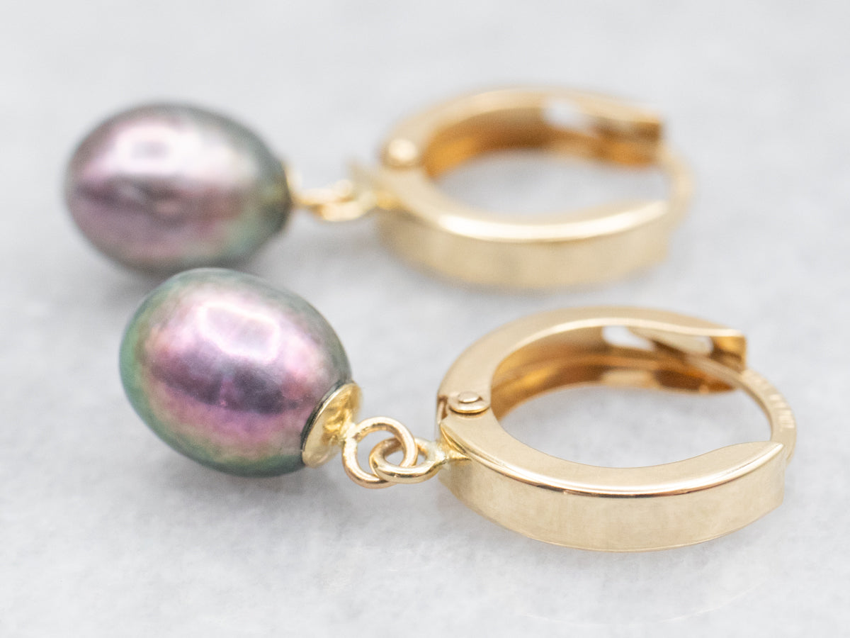 Dyed Freshwater Pearl Drop Earrings