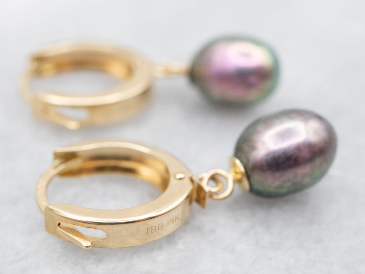 Dyed Freshwater Pearl Drop Earrings