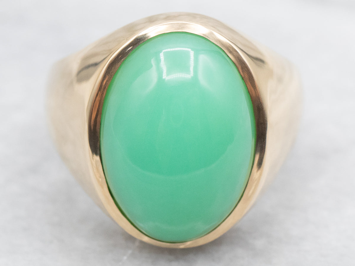 Vintage Chrysoprase Cabochon Ring