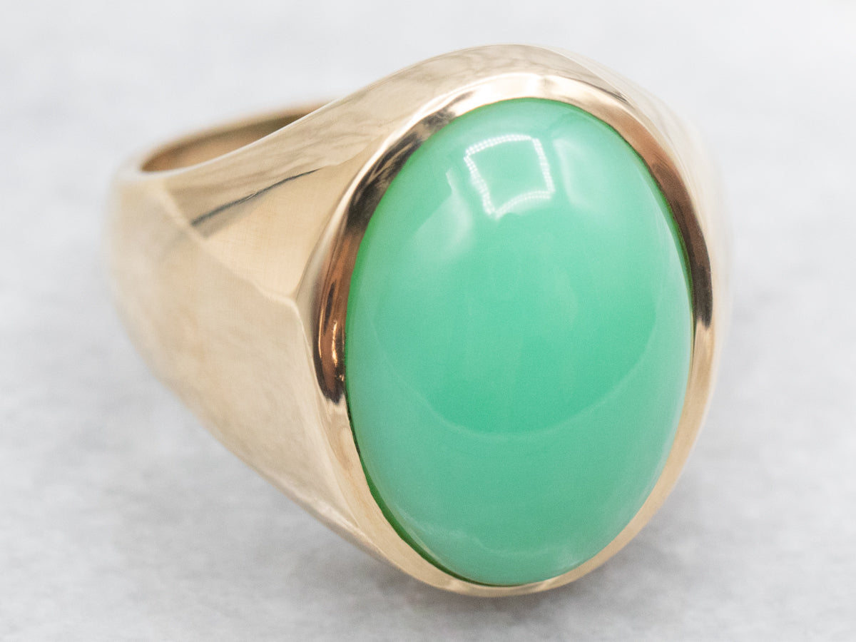 Vintage Chrysoprase Cabochon Ring
