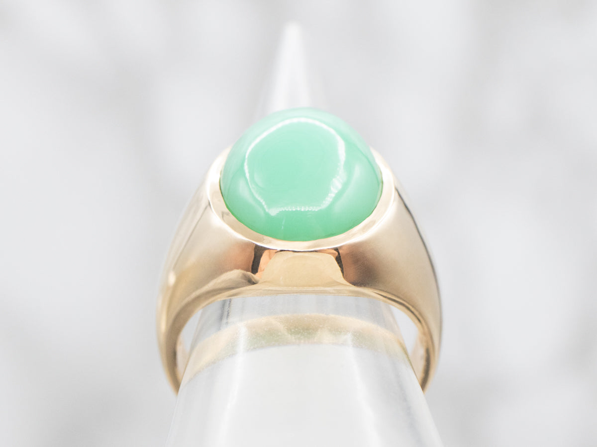 Vintage Chrysoprase Cabochon Ring