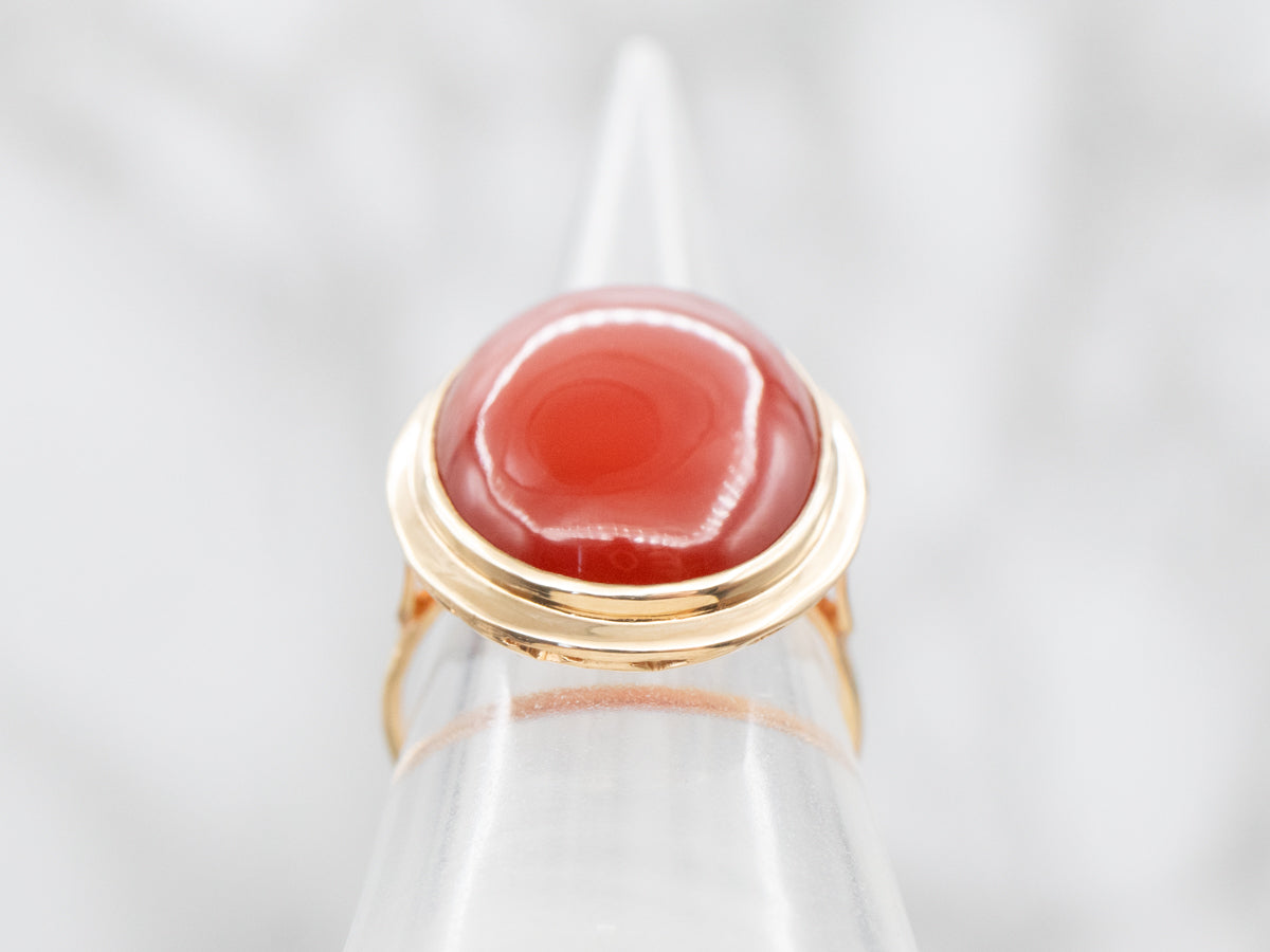 Vintage Bezel Set Carnelian Cocktail Ring