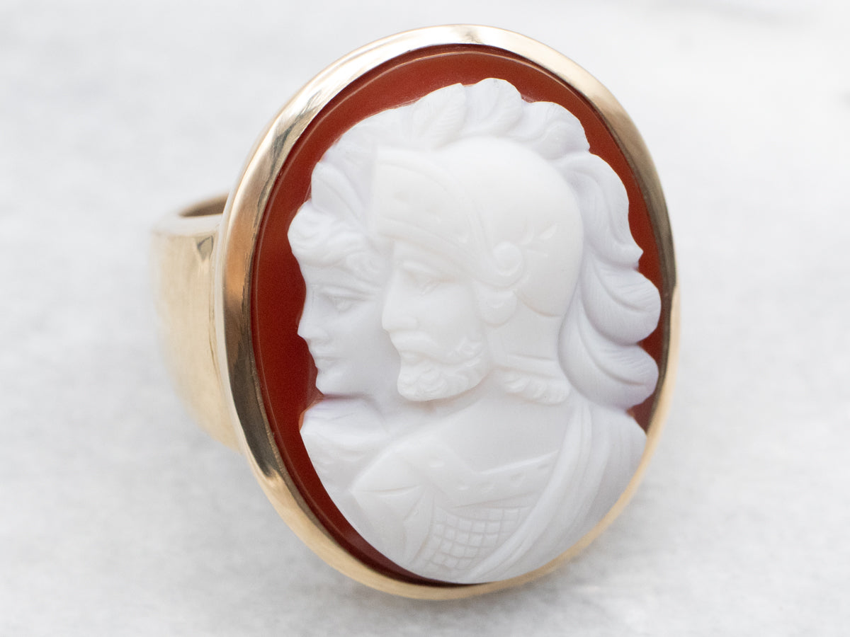 Husband and Wife Sardonyx Cameo Ring