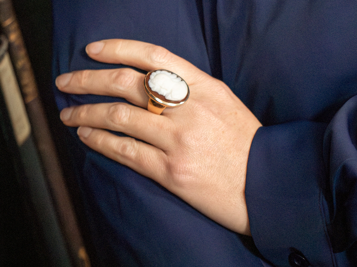 Husband and Wife Sardonyx Cameo Ring