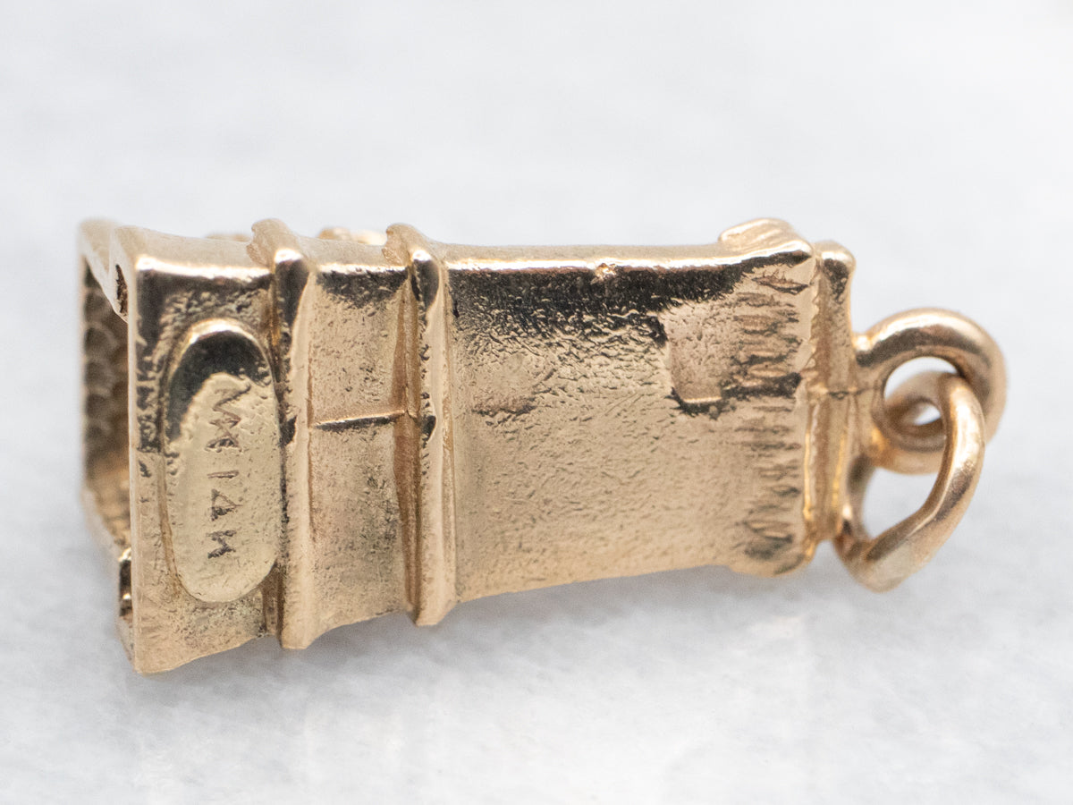 New Bedford MA Whaleman Statue Gold Charm