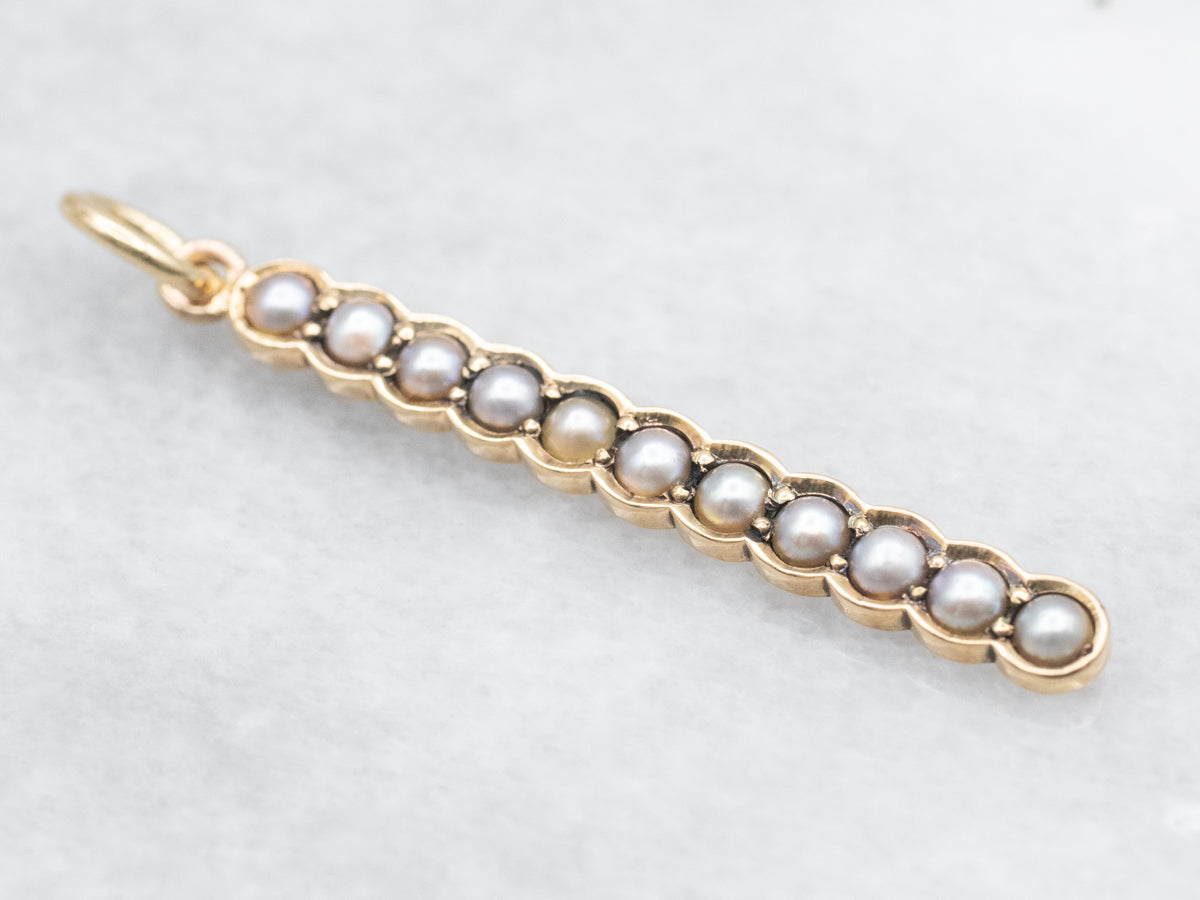 Antique Seed Pearl and Gold Conversion Pendant