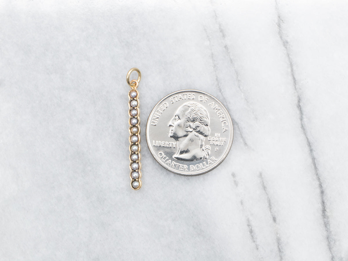 Antique Seed Pearl and Gold Conversion Pendant