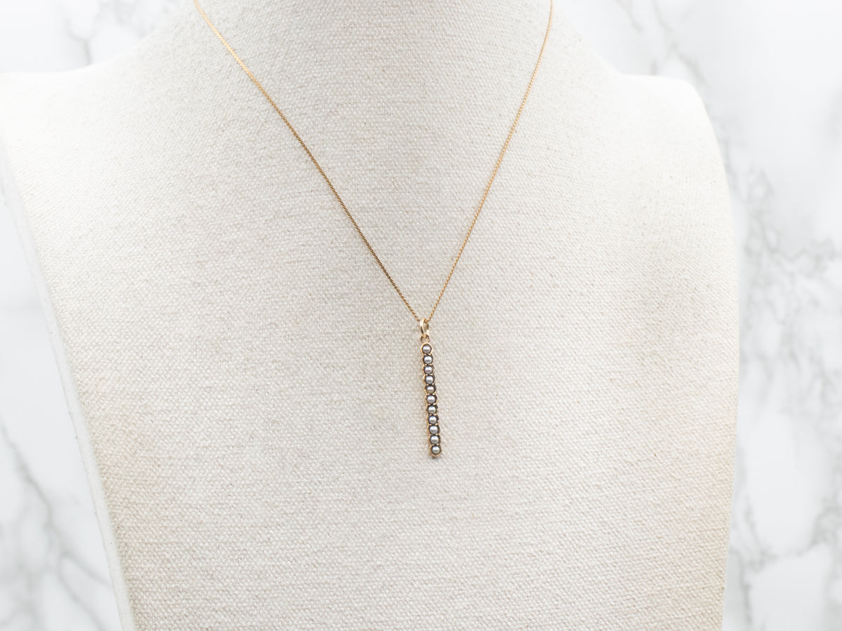 Antique Seed Pearl and Gold Conversion Pendant