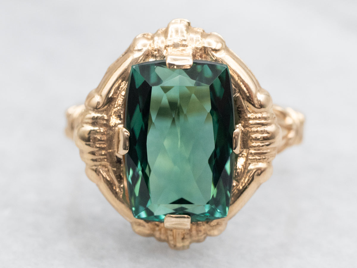 Victorian Revival Green Tourmaline Ring