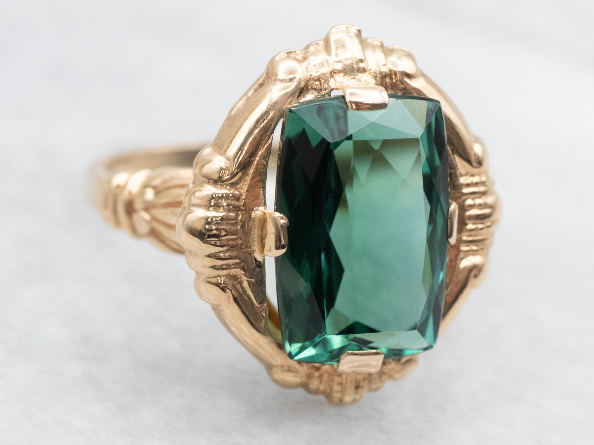 Victorian Revival Green Tourmaline Ring