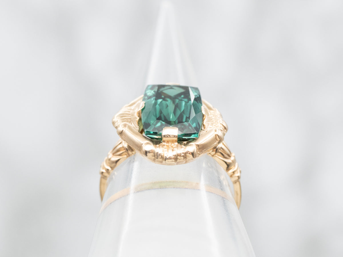 Victorian Revival Green Tourmaline Ring