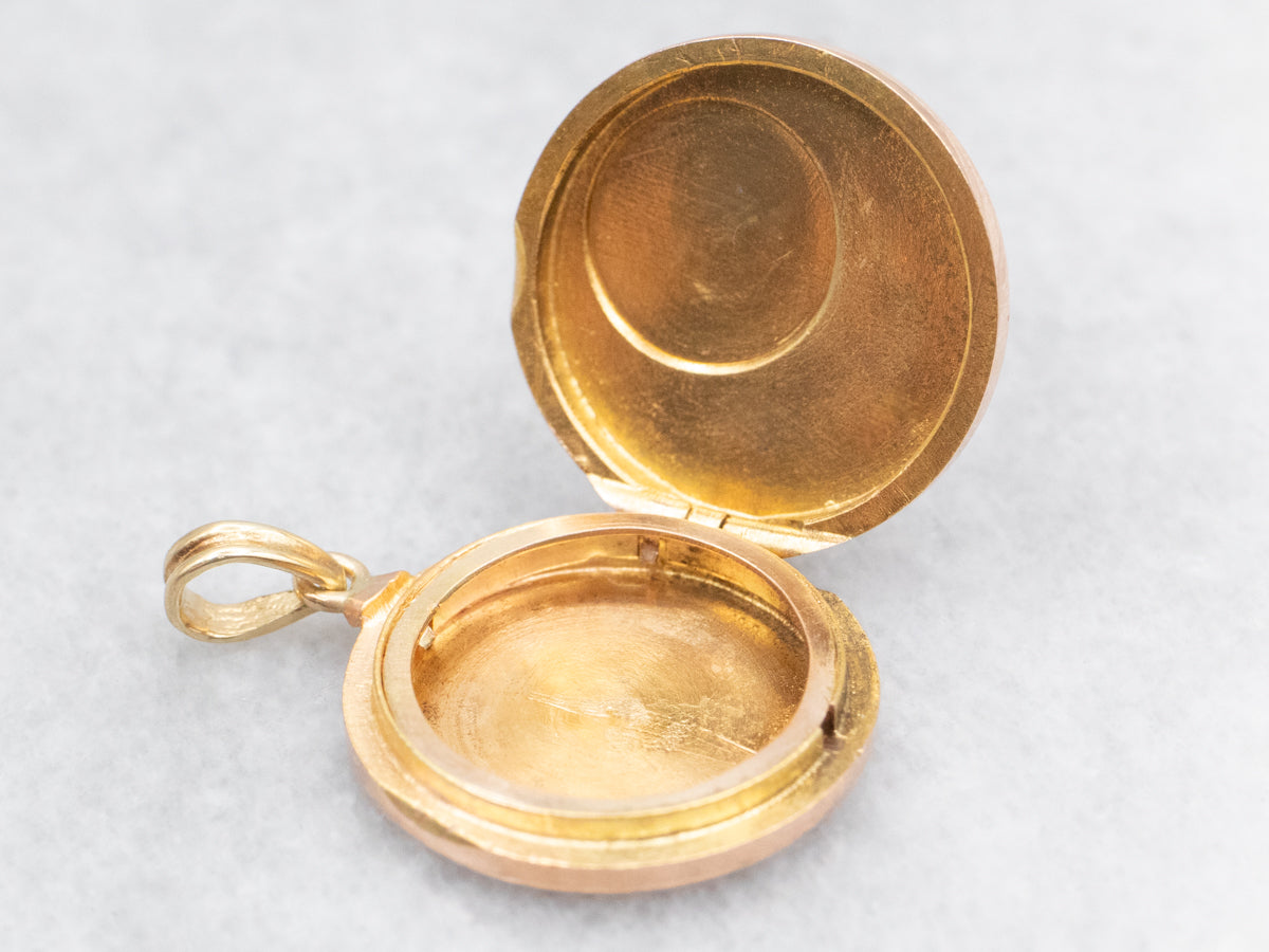 Saint George the Victorious Two Tone Gold Locket