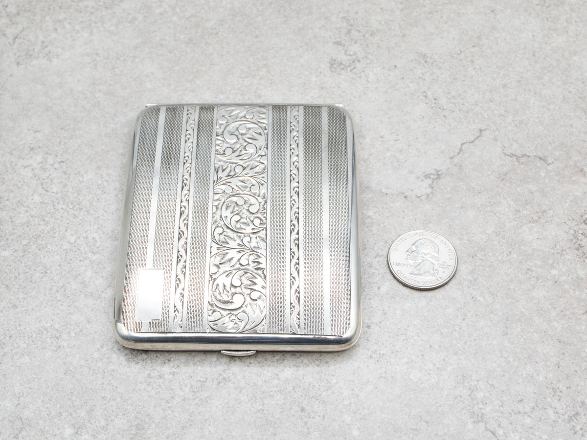 metal vintage cigarette case Vintage Silver Botanical Cigarette Case metal vintage cigarette case Vintage Silver Botanical Cigarette Case