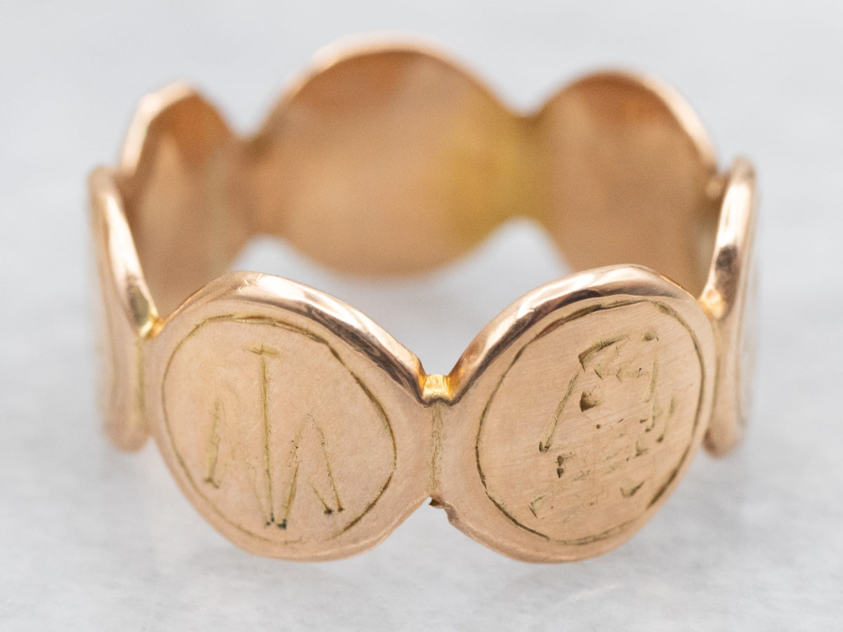 Unisex Greco-Roman Symbol Signet Style Band