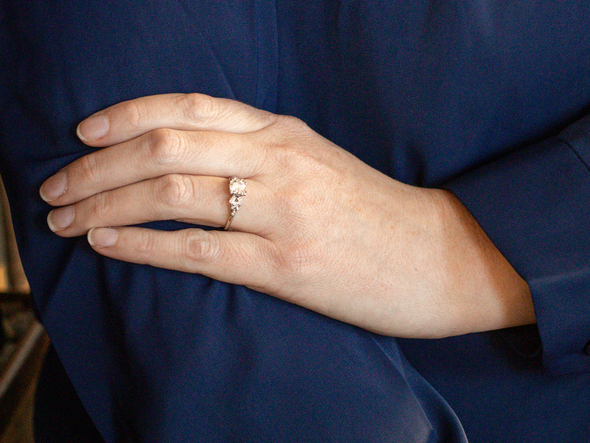 1950s Platinum Round Brilliant Diamond Engagement Ring