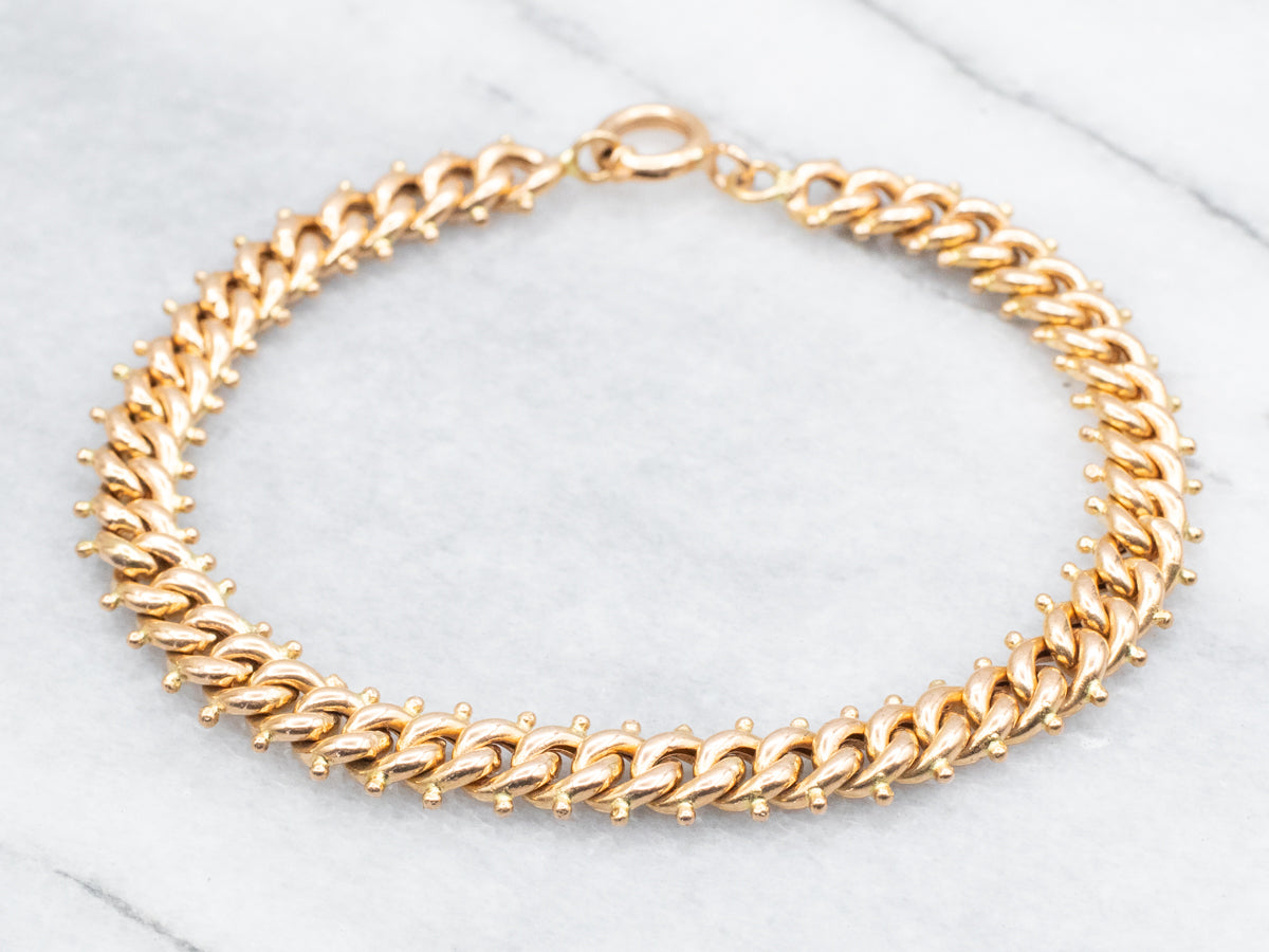 Bold 800 Gold Fancy Unique Link Bracelet