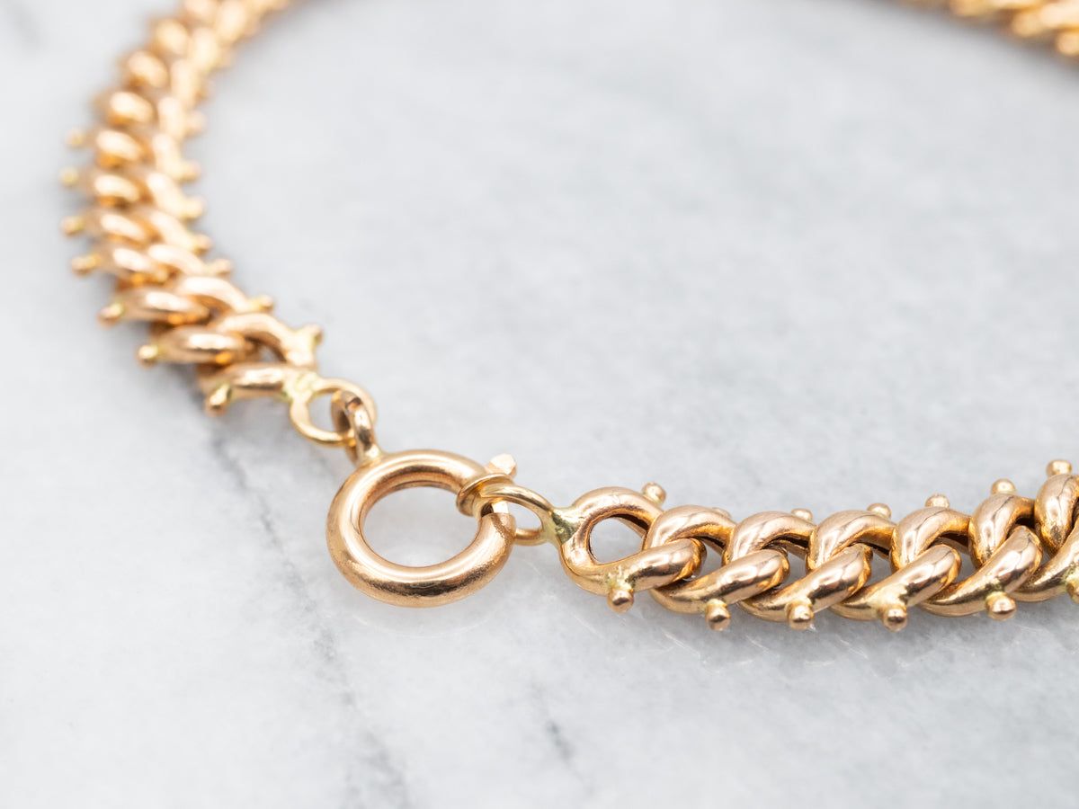 Bold 800 Gold Fancy Unique Link Bracelet