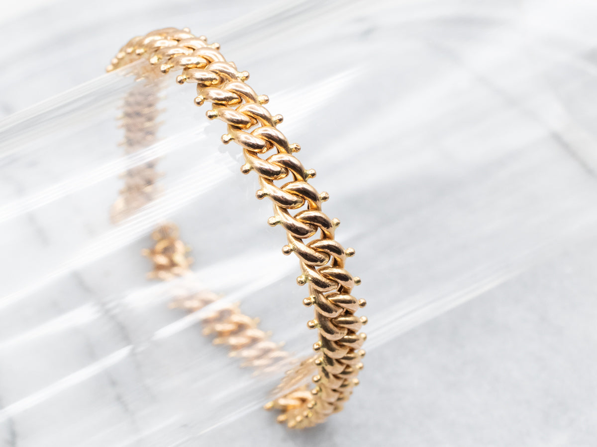 Bold 800 Gold Fancy Unique Link Bracelet
