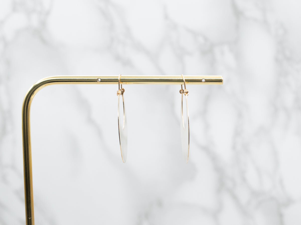 Gold Flat Round Hoop Earrings