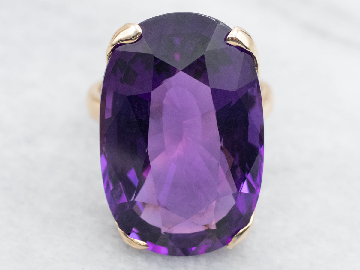 Amethyst Solitaire Cocktail Ring