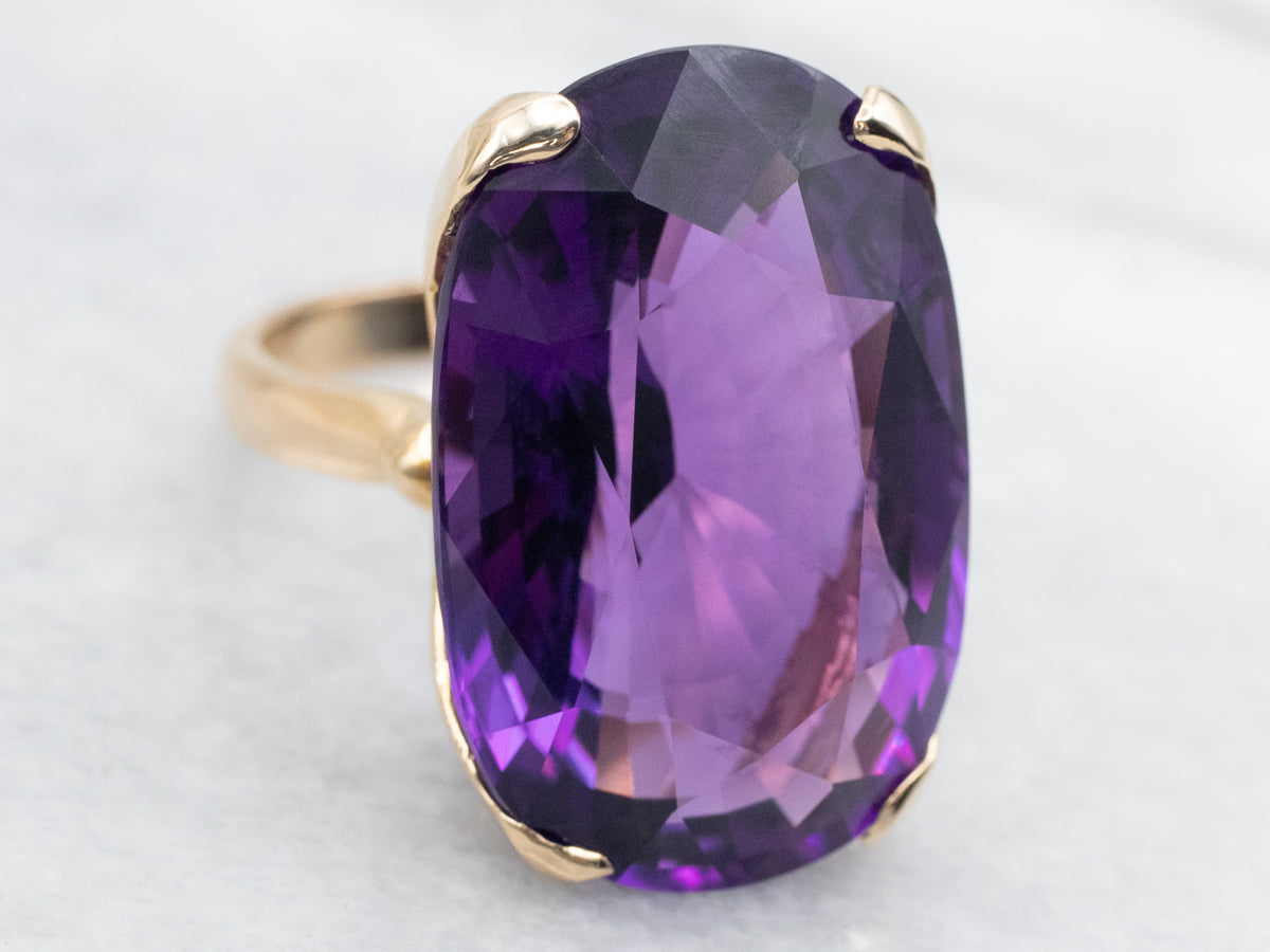 Amethyst Solitaire Cocktail Ring