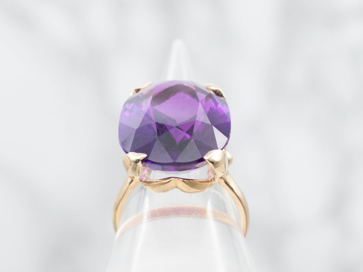 Amethyst Solitaire Cocktail Ring