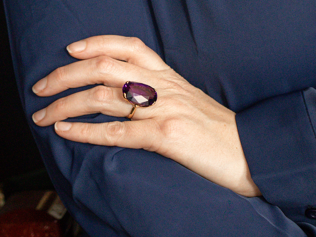 Amethyst Solitaire Cocktail Ring