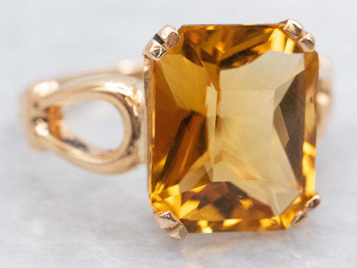 Vintage Fancy Cut Citrine Ring