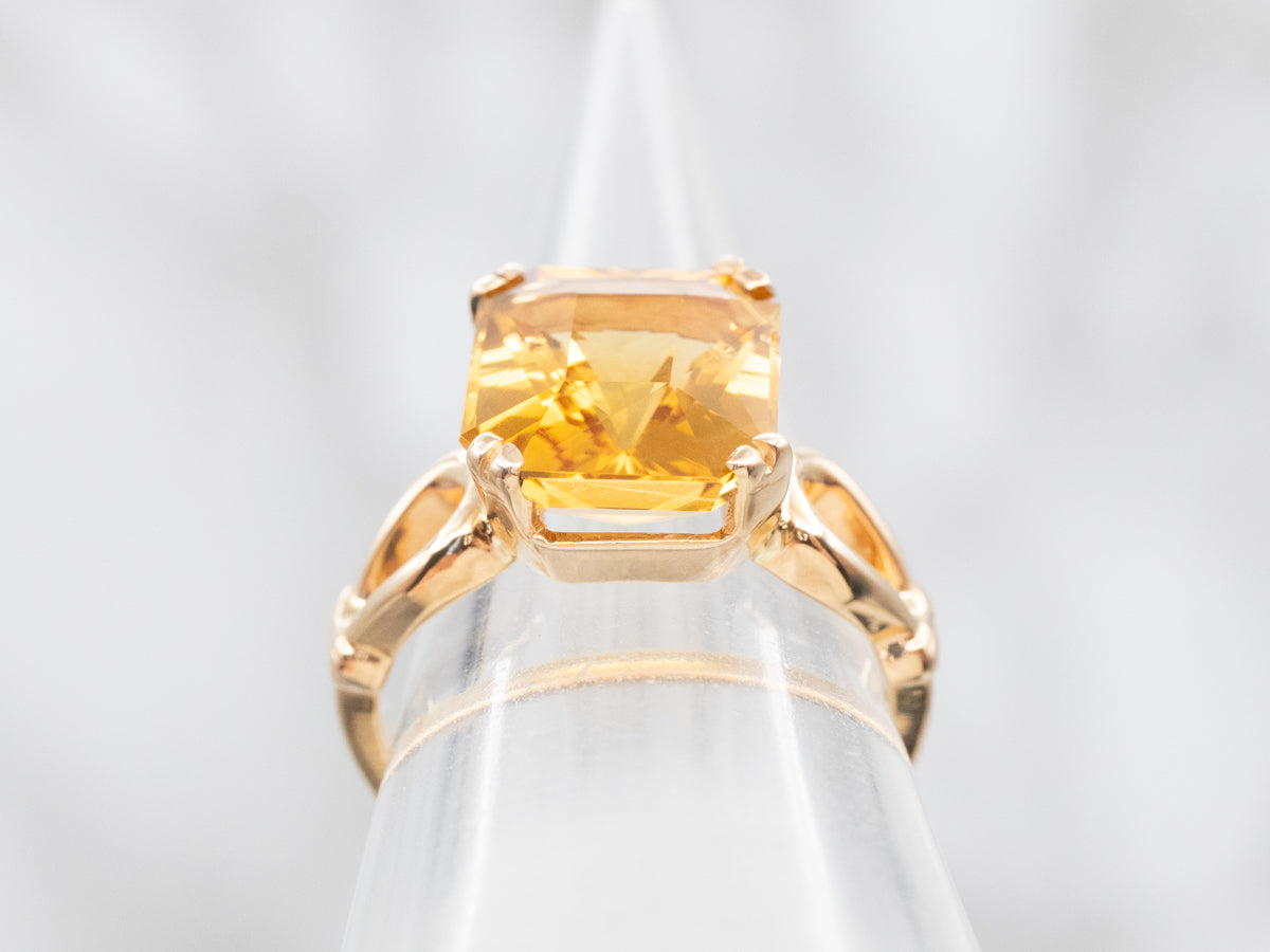 Vintage Fancy Cut Citrine Ring