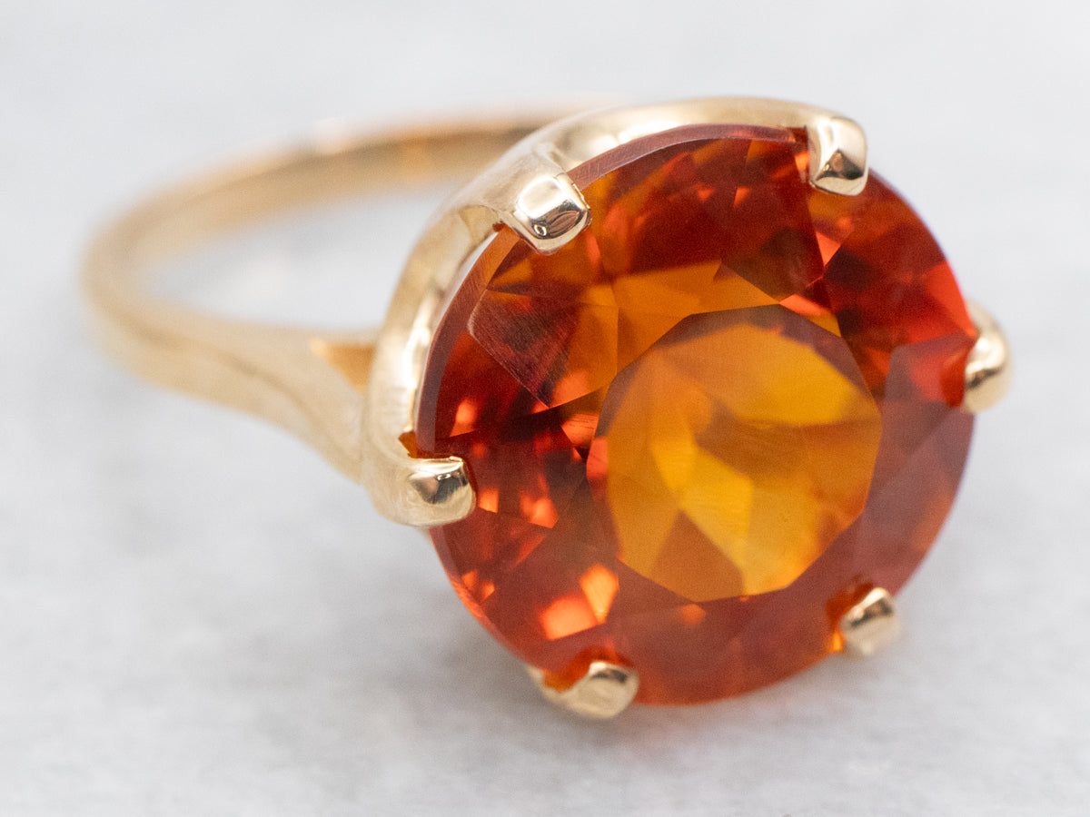 Stunning Yellow Gold Citrine Cocktail Ring