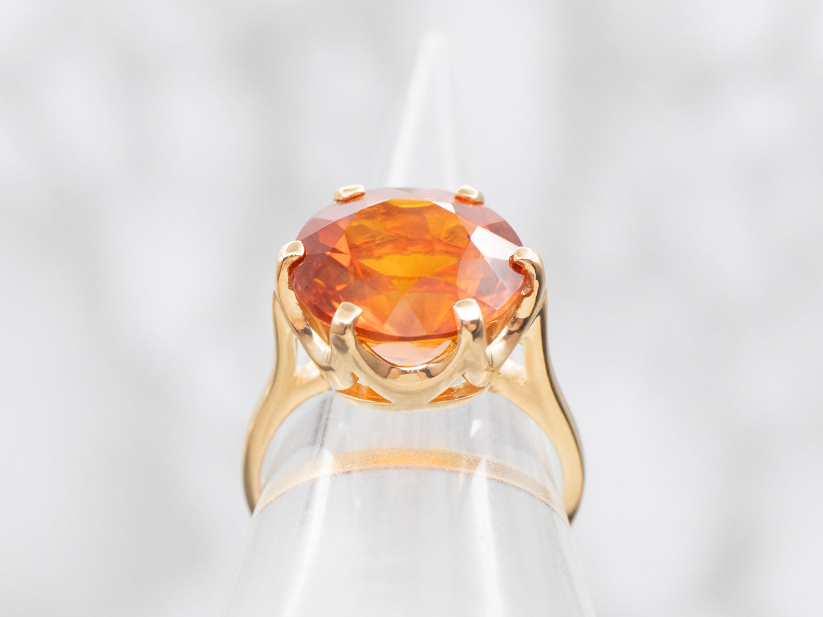 Stunning Yellow Gold Citrine Cocktail Ring