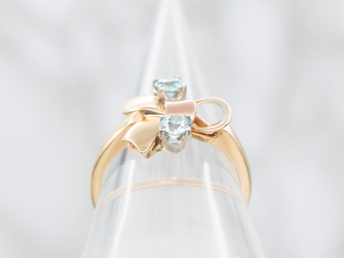 Blue Zircon Ribbon Ring