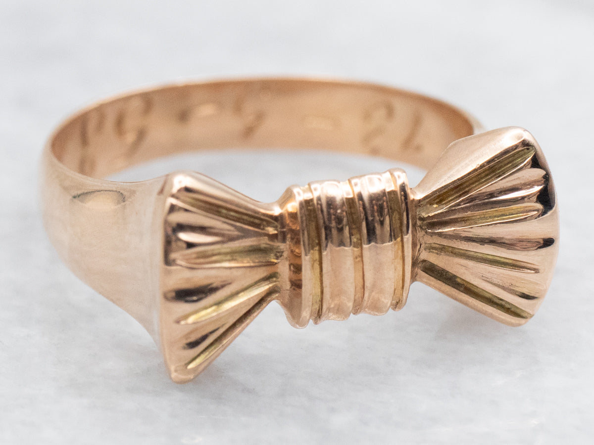 Vintage Yellow Gold Bow Ring