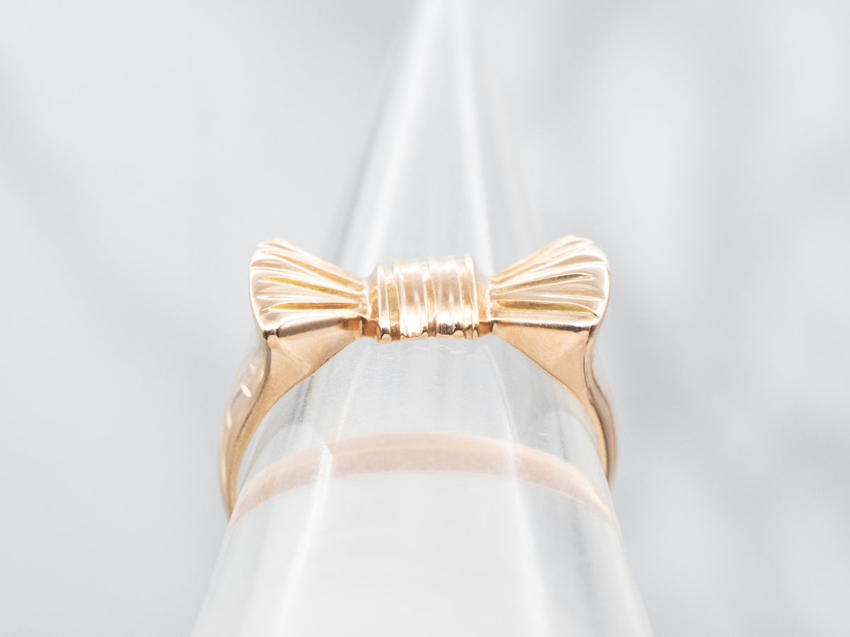 Vintage Yellow Gold Bow Ring