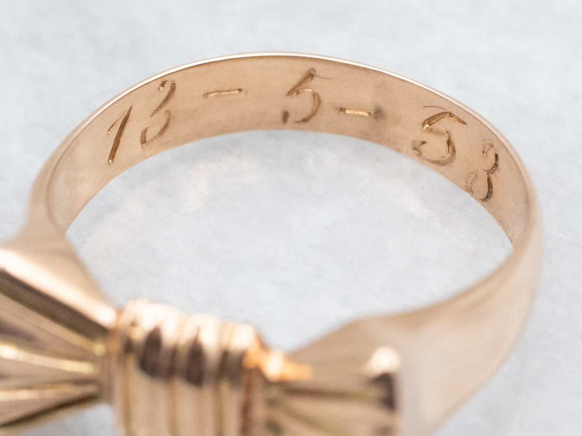 Vintage Yellow Gold Bow Ring