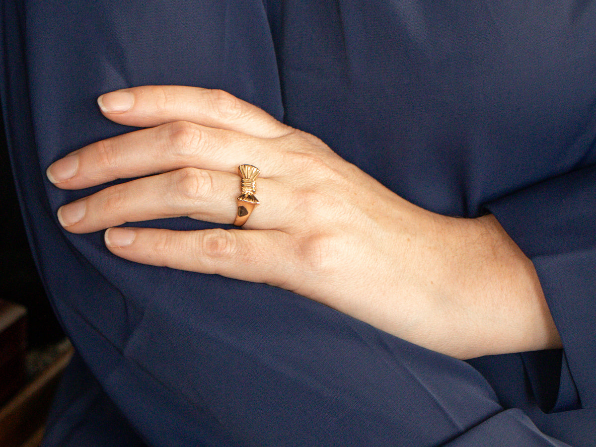 Vintage Yellow Gold Bow Ring