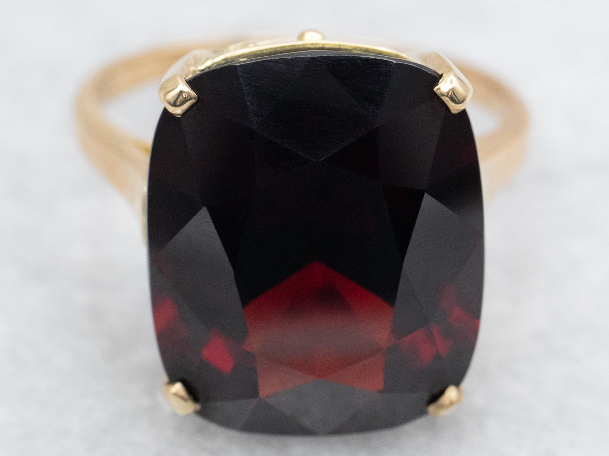 Garnet Solitaire Cocktail Ring