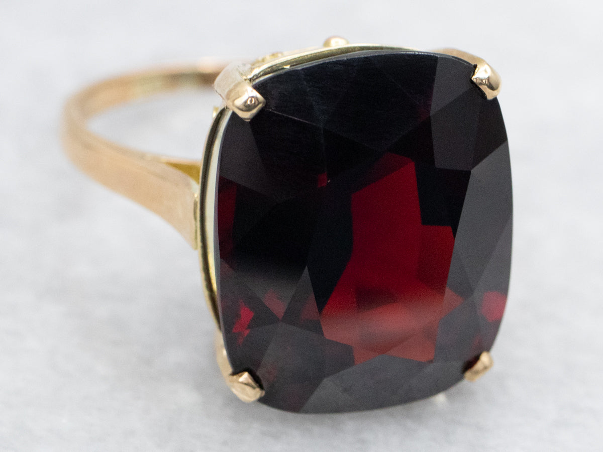 Garnet Solitaire Cocktail Ring