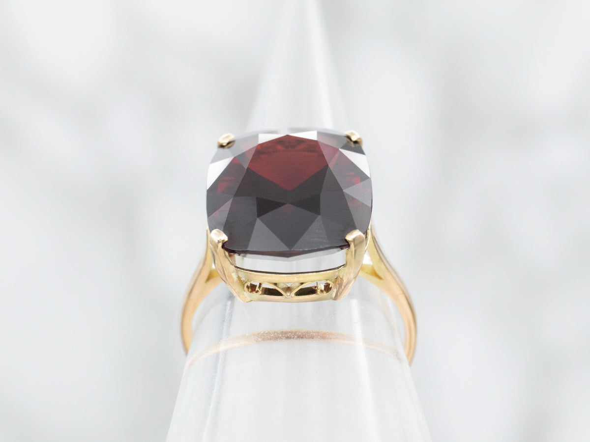Garnet Solitaire Cocktail Ring