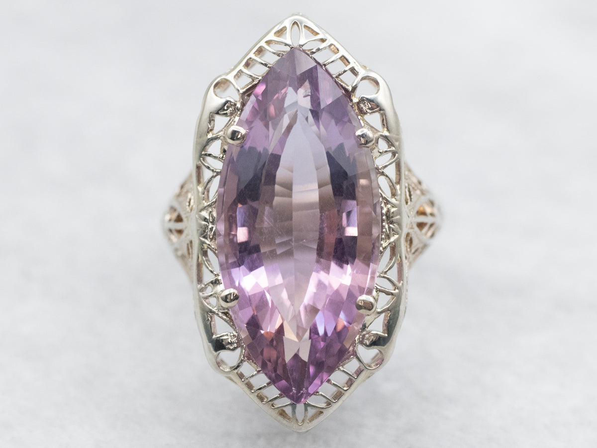 Amethyst Art Deco Cocktail Ring