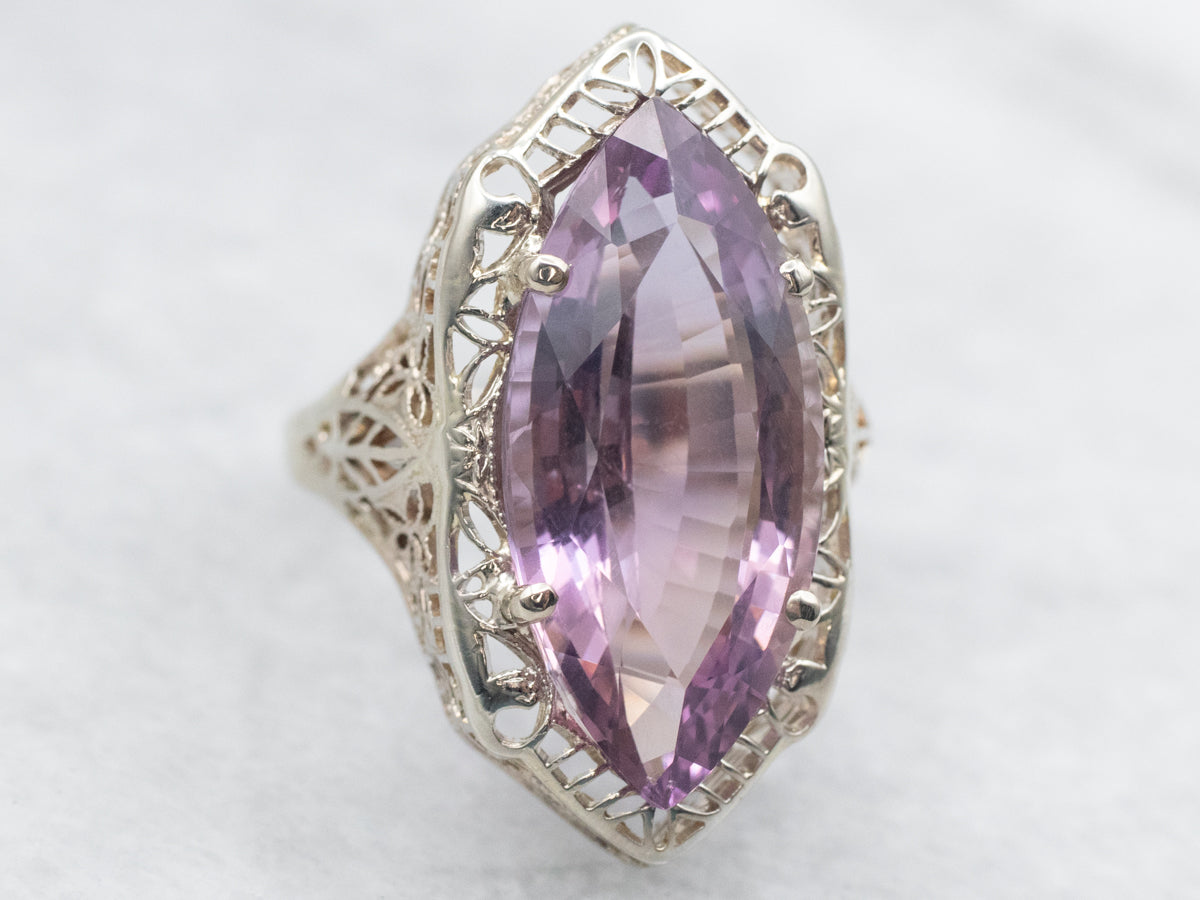 Amethyst Art Deco Cocktail Ring