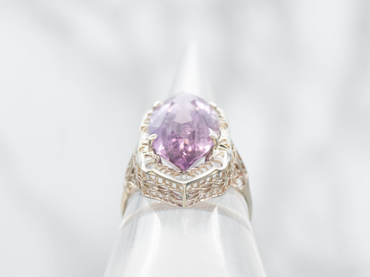 Amethyst Art Deco Cocktail Ring