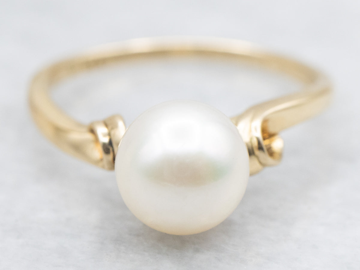 Saltwater Pearl Solitaire Ring