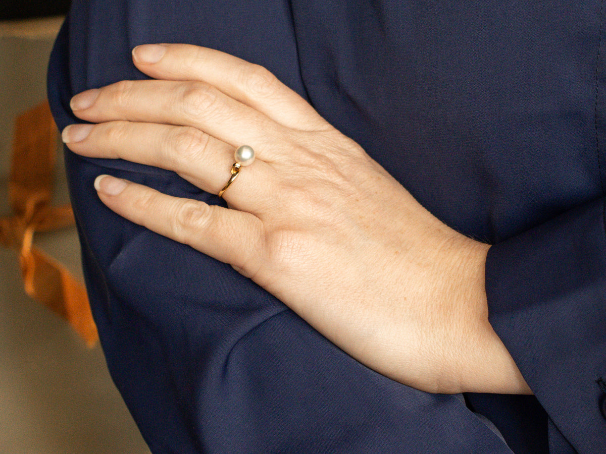 Saltwater Pearl Solitaire Ring